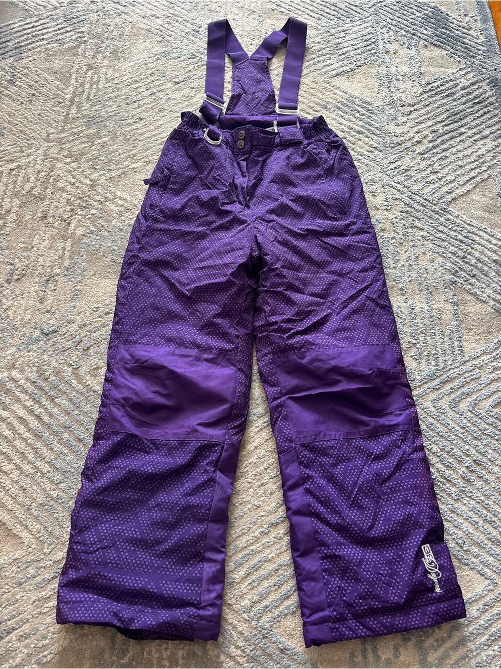 32 Degrees Purple Kids Snow Overalls with Adjustable Suspenders